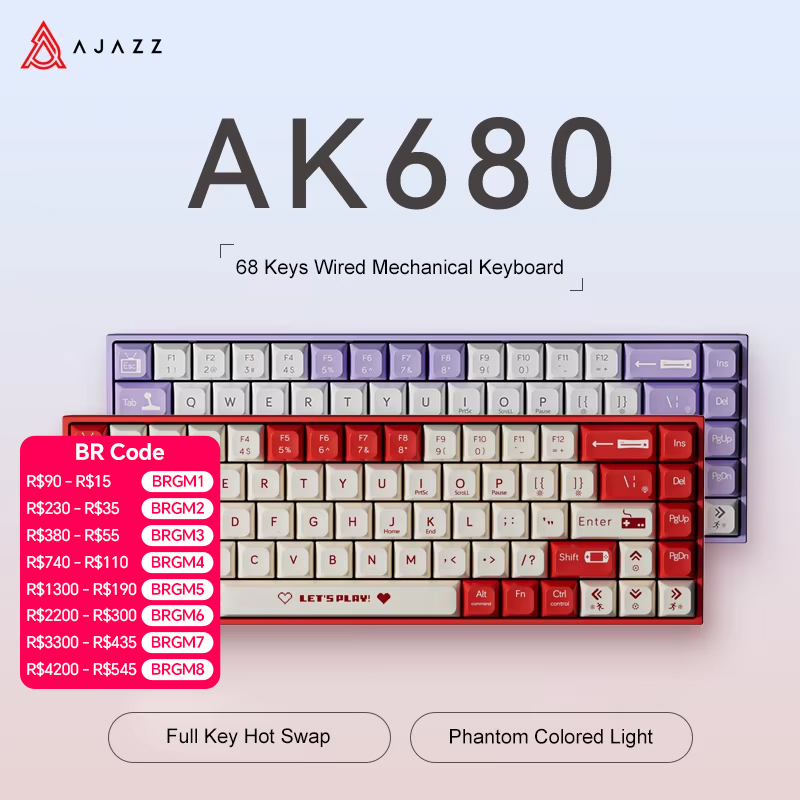 Gaming Keyboard Mini Mechanical - AJAZZ AK680 65% Wired Gaming Mechanical