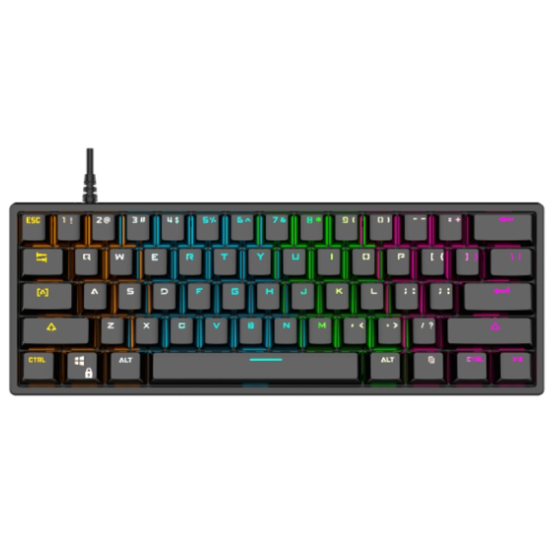 Keyboard Gaming Blue Switch - BAJEAL K101 Wired 61-Key Mechanical Keyboard