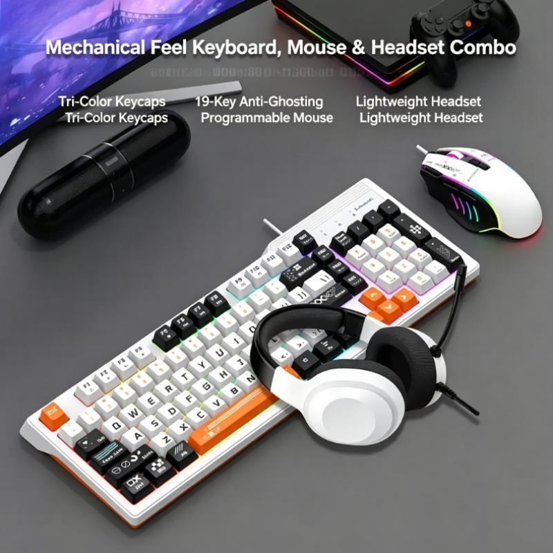 Gaming Keyboard Mouse Combo - K8pro 3 In 1 Gaming Combo