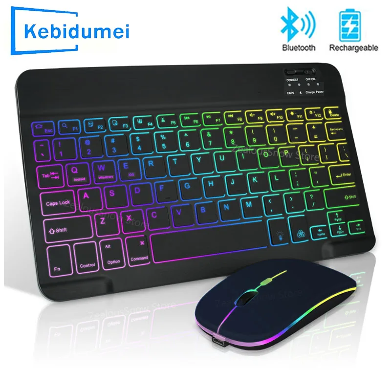 Gaming Keyboard And Mouse For Xbox - Mini Backlit RGB Bluetooth Wireless Keyboard
