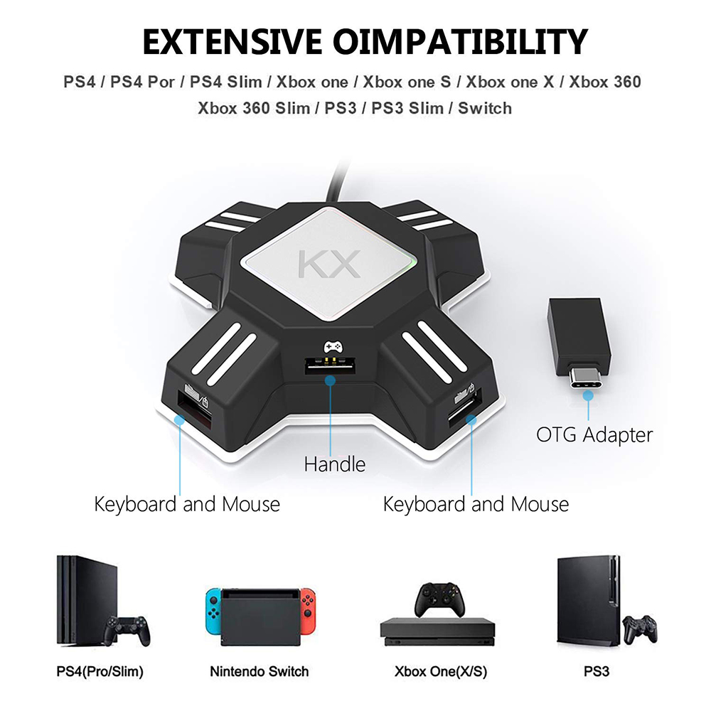 KX Adapter for PS4 Controller  - Gaming Keyboard And Mouse For Xbox review and price