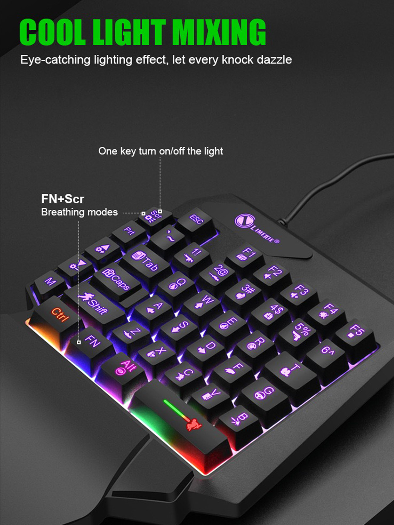 Mechanical One-Handed Light Ga - Gaming Keyboard And Mouse For Xbox review and price
