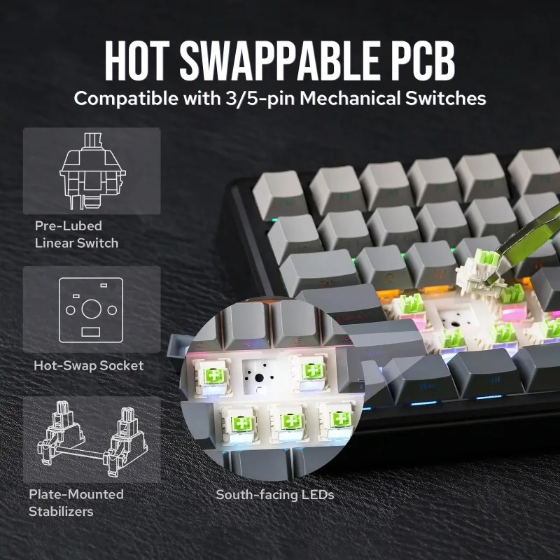 AULA F75 Max Mechanical Keyboa - Gaming Keyboard Mechanical Wireless review and price
