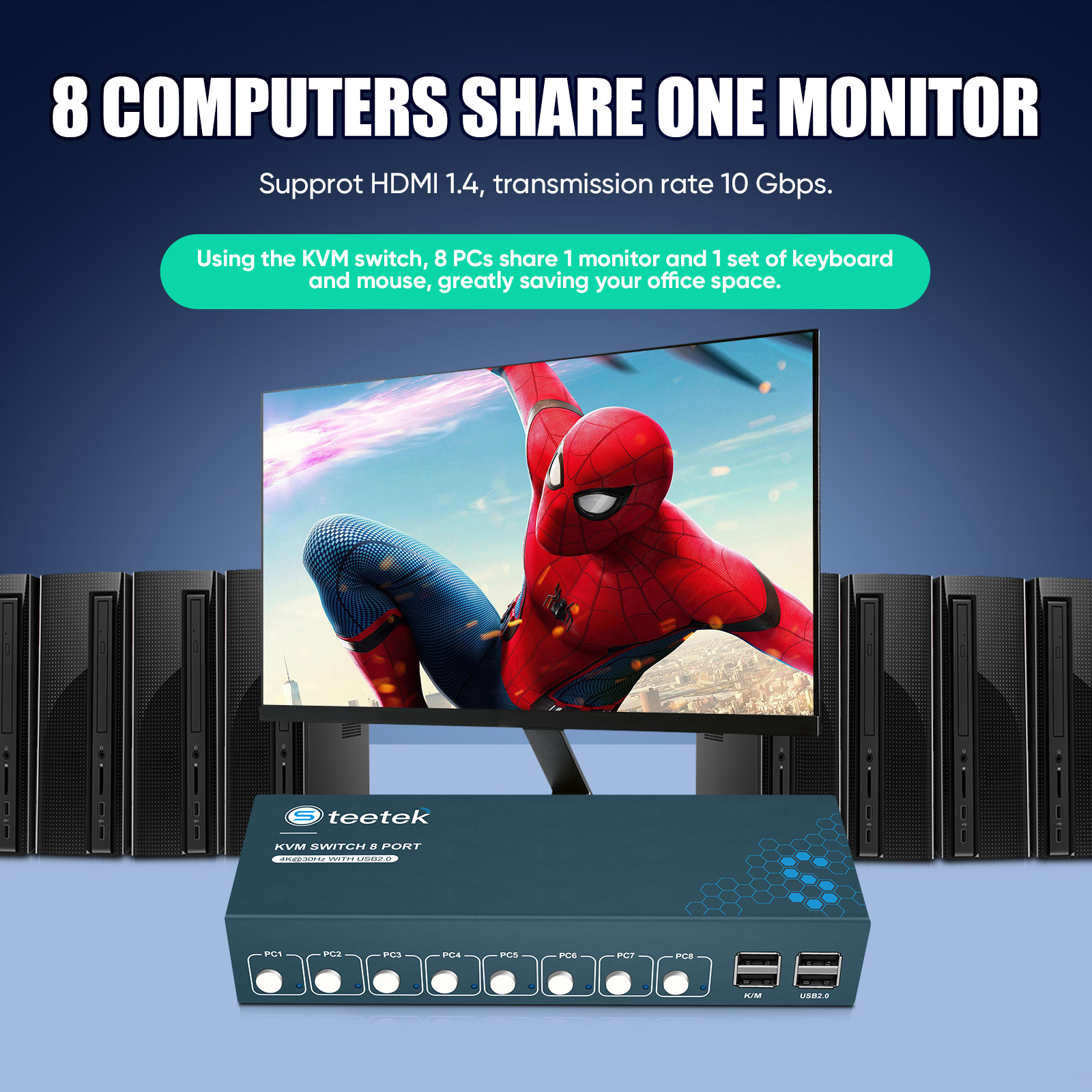 KVM Switch 8 Port HDMI KVM Swi - Gaming Keyboard And Mouse For Xbox review and price